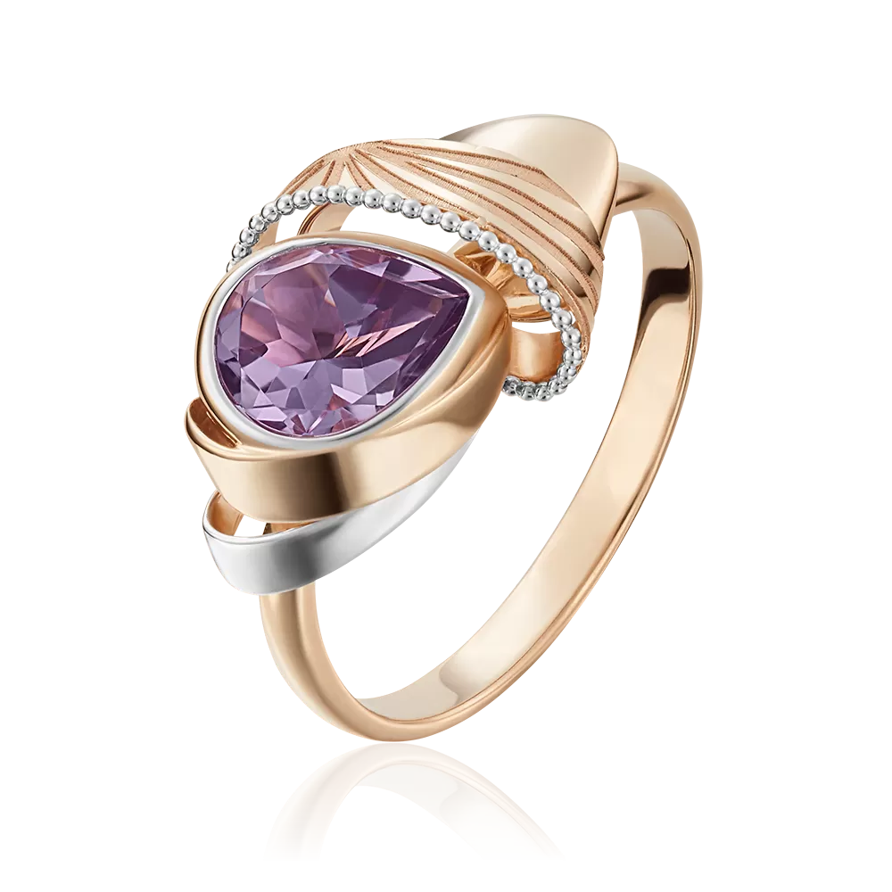 Кольцо из красного золота с аметистом 01-5076-00-203-1110-57