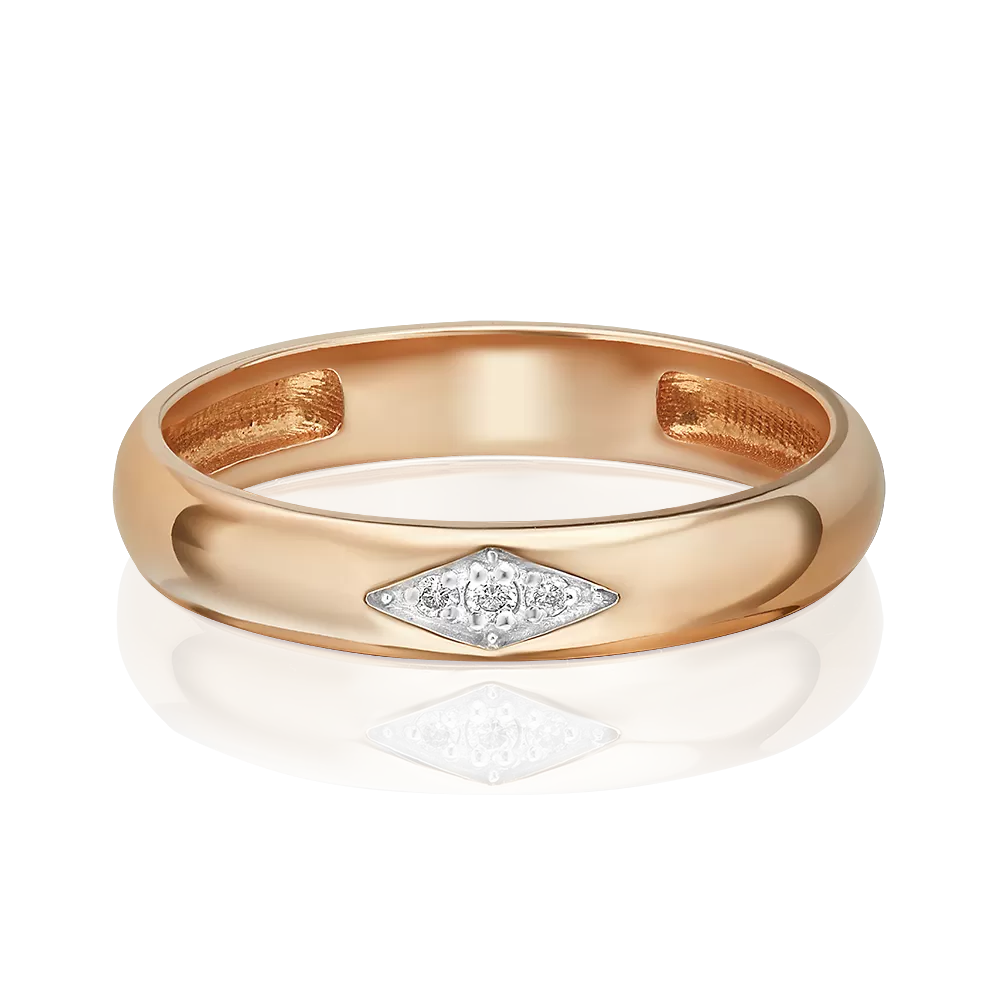 Обручальное кольцо из красного золота с бриллиантами 01-0628-00-101-1110-30