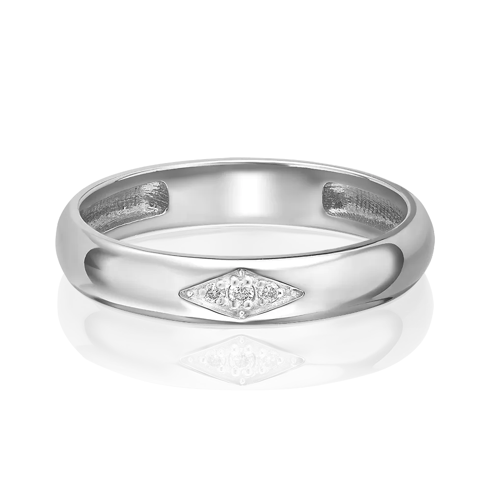 Обручальное кольцо из белого золота с бриллиантами 01-0629-00-101-1120-30