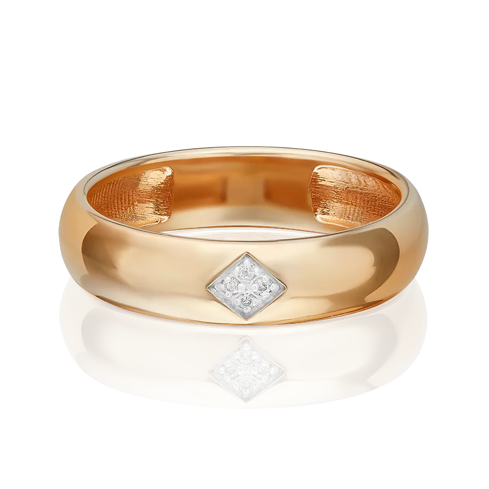 Обручальное кольцо из красного золота с бриллиантами 01-0630-00-101-1110-30