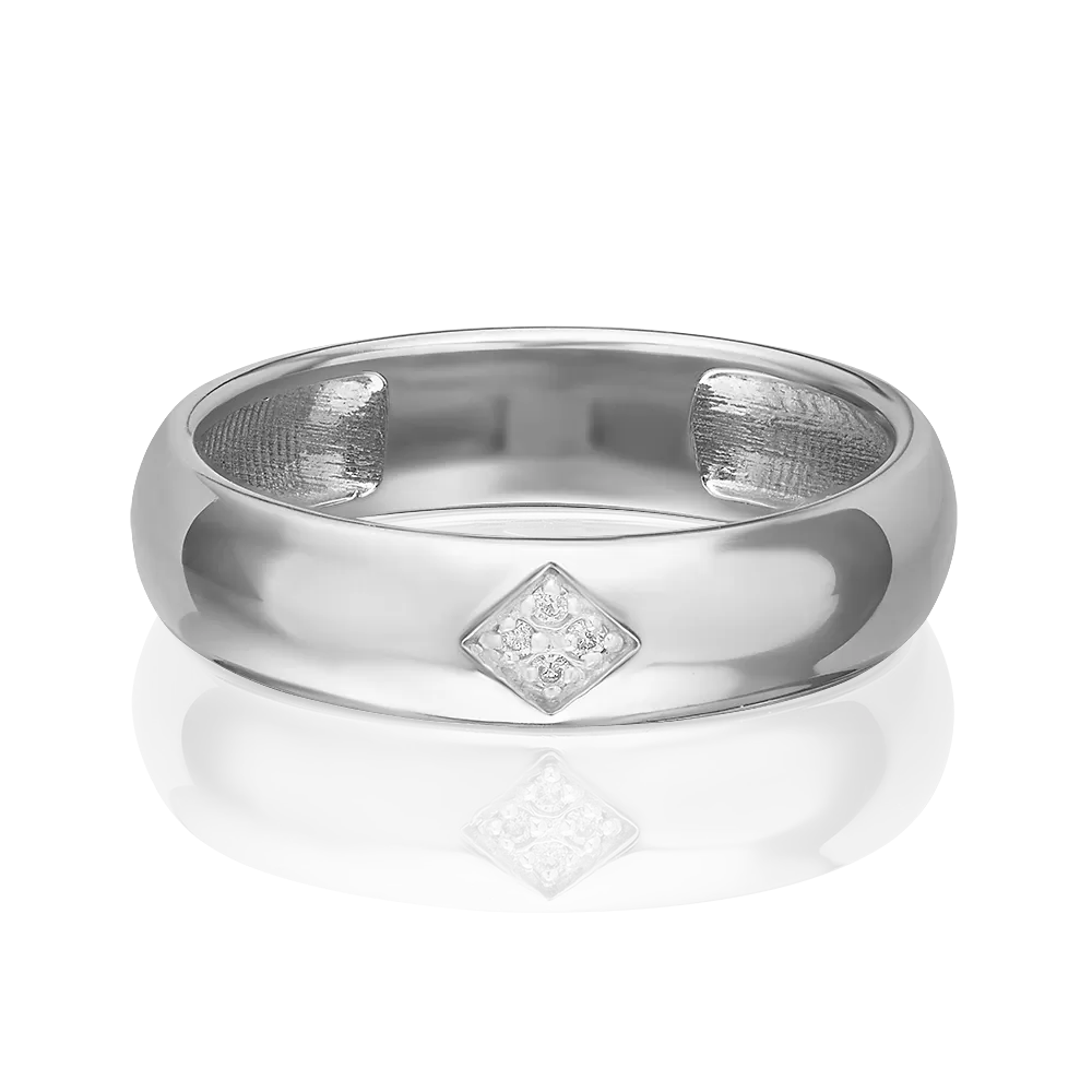 Обручальное кольцо из белого золота с бриллиантами 01-0631-00-101-1120-30