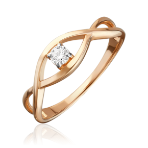 Кольцо из красного золота с бриллиантом 01-0632-00-101-1110-30