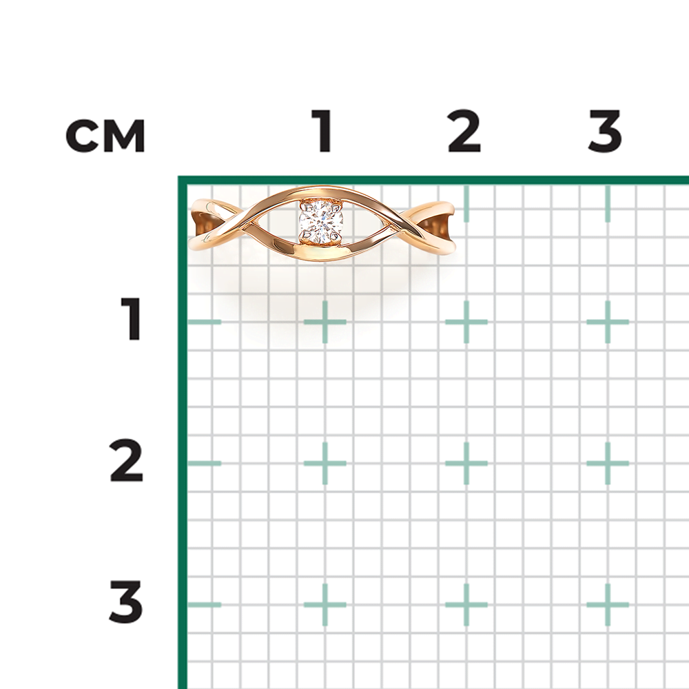 Кольцо из красного золота с бриллиантом 01-0632-00-101-1110-30