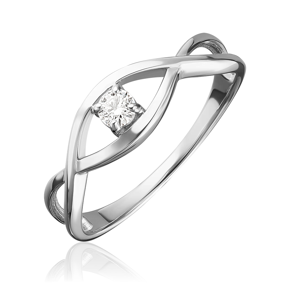 Кольцо из белого золота с бриллиантом 01-0633-00-101-1120-30