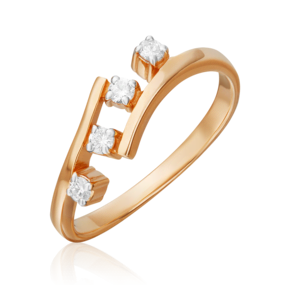 Кольцо из красного золота с бриллиантами 01-0636-00-101-1110-30