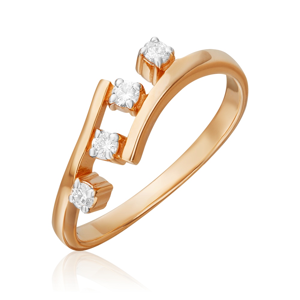 Кольцо из красного золота с бриллиантами 01-0636-00-101-1110-30