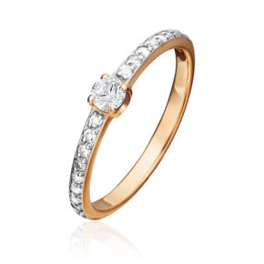 Кольцо из красного золота с бриллиантами 01-0638-00-101-1110-30