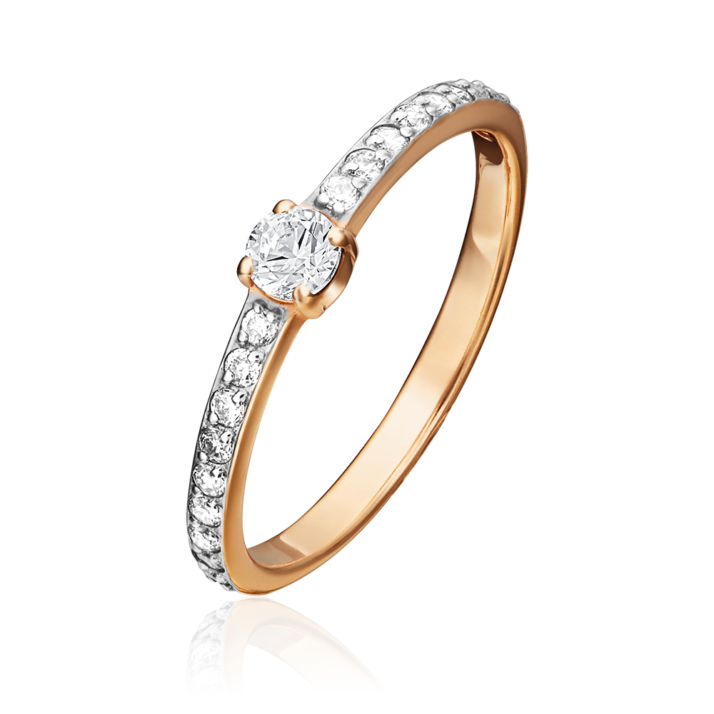 Кольцо из красного золота с бриллиантами 01-0638-00-101-1110-30