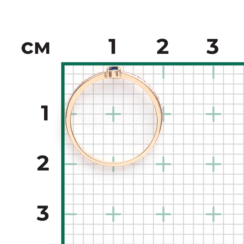 Кольцо из красного золота с сапфиром и бриллиантами 01-0638-00-105-1110-30