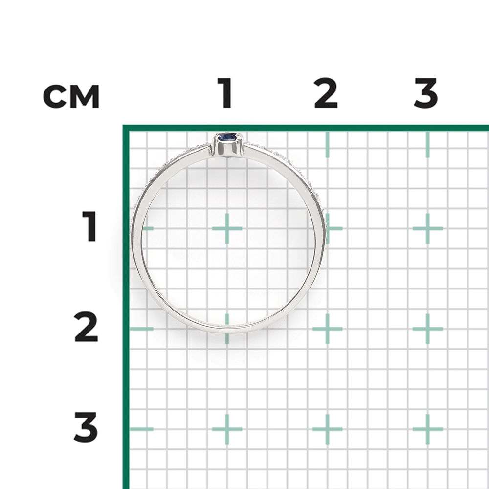 Кольцо из белого золота с сапфиром и бриллиантами 01-0639-00-105-1120-30