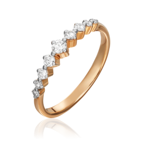 Кольцо из красного золота с бриллиантами 01-0640-00-101-1110-30