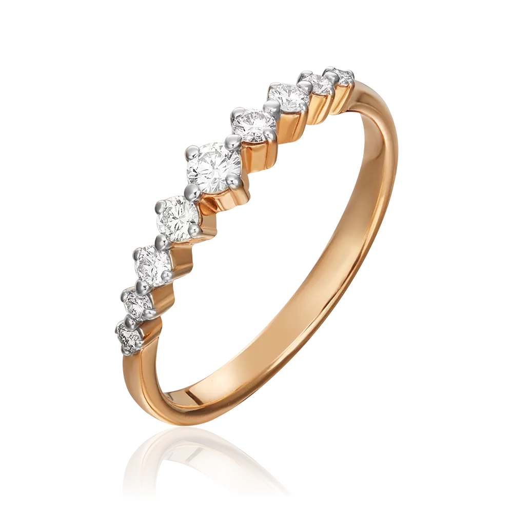 Кольцо из красного золота с бриллиантами 01-0640-00-101-1110-30