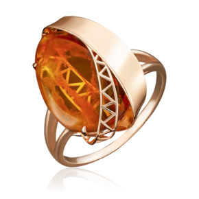 Кольцо из красного золота с янтарём 01-4920-00-271-1110-46