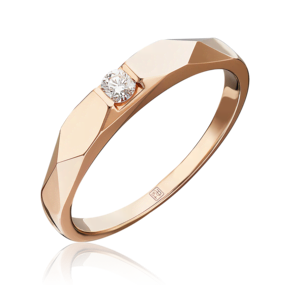 Кольцо из красного золота с бриллиантом 01-4942-00-101-1110-30