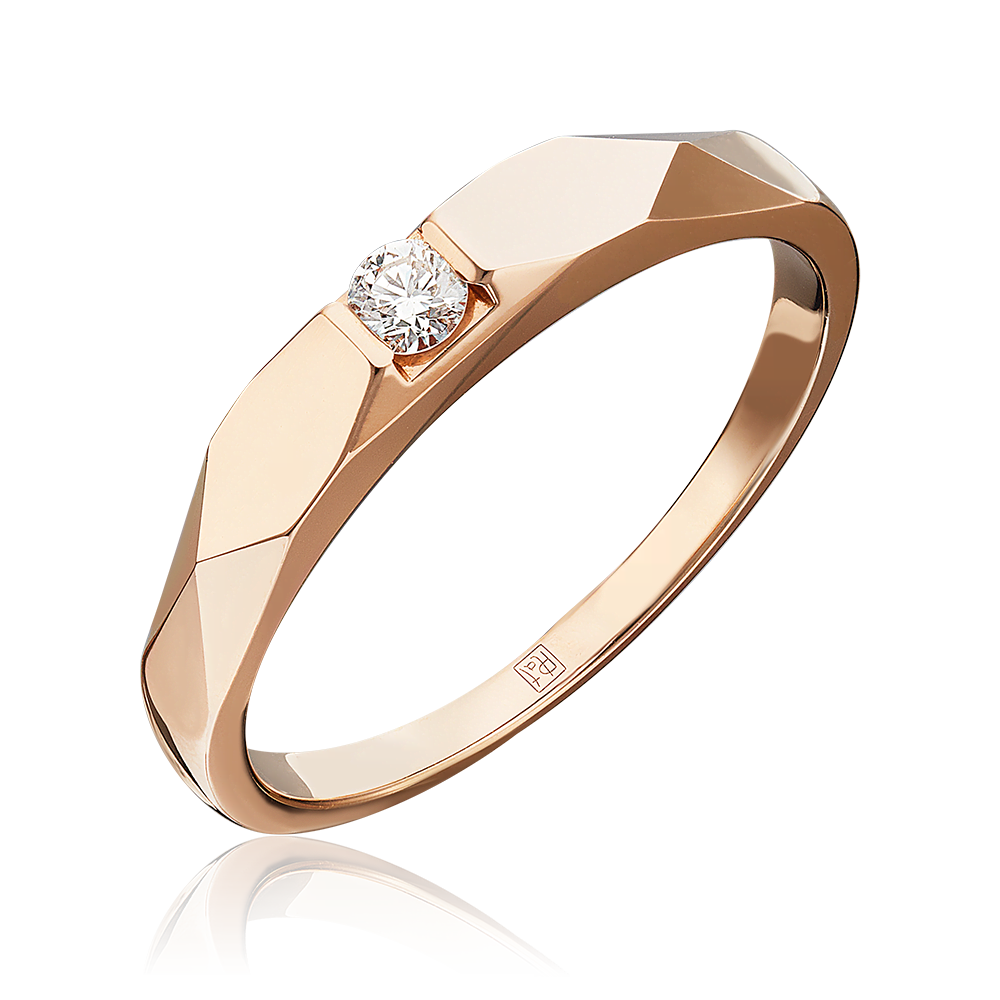 Кольцо из красного золота с бриллиантом 01-4942-00-101-1110-30