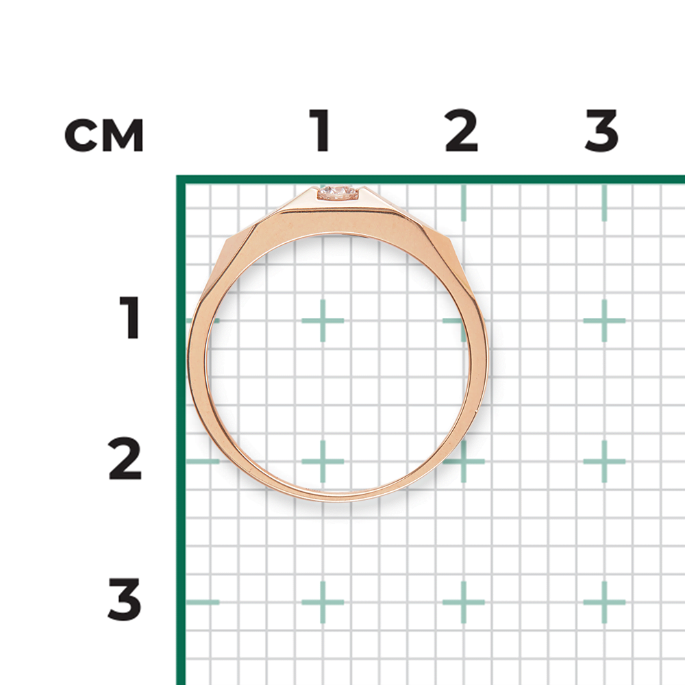 Кольцо из красного золота с бриллиантом 01-4942-00-101-1110-30