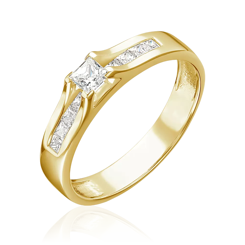 Кольцо из лимонного золота с бриллиантами 01-4943-00-101-1130-30