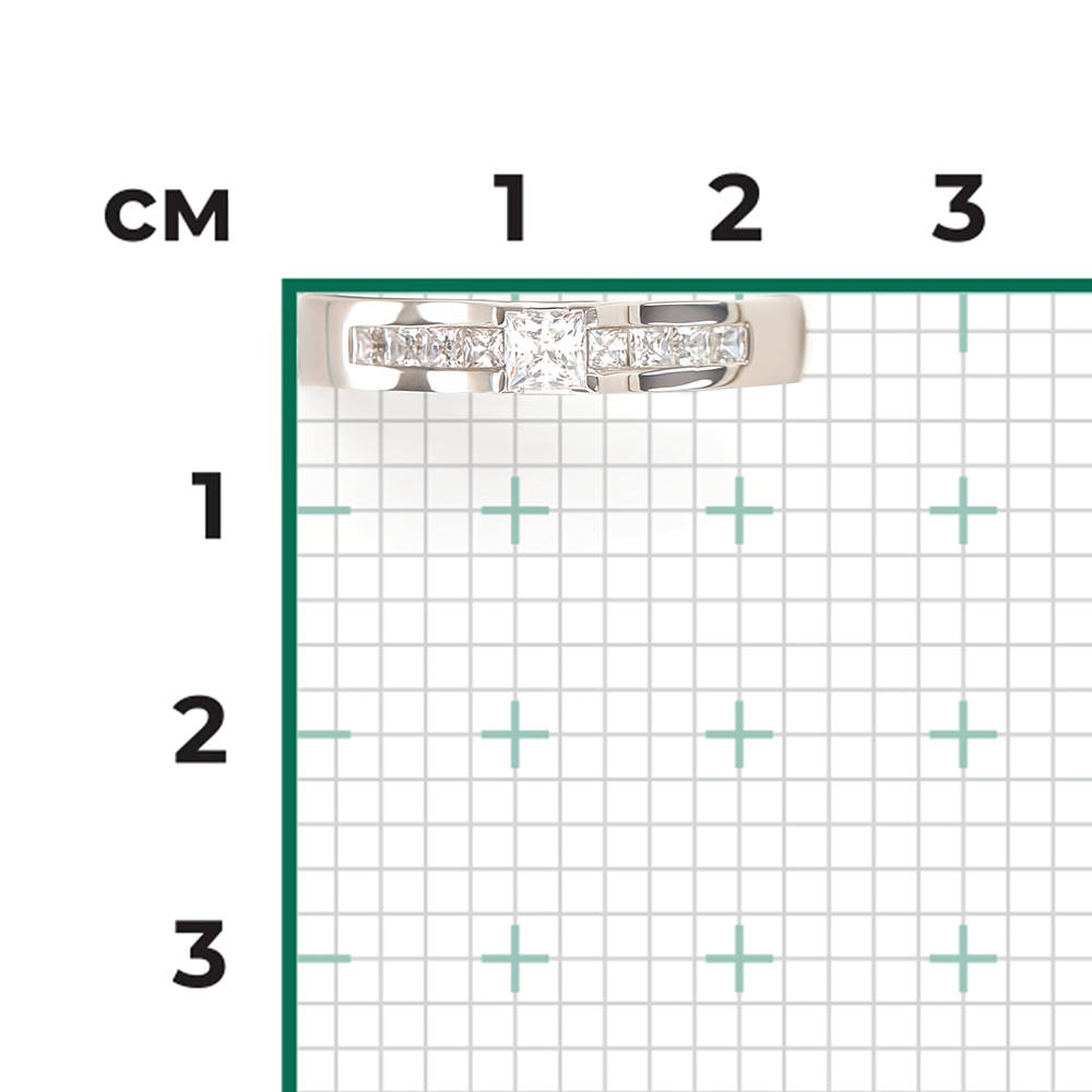Кольцо из белого золота с фианитами 01-4943-00-401-1120