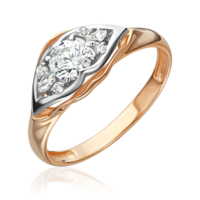 Кольцо из комбинированного золота с фианитами 01-4944-00-501-1111-38