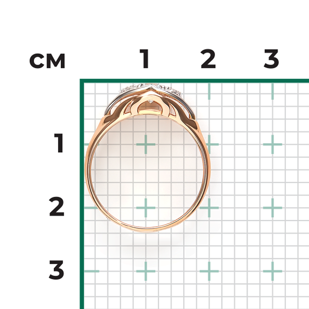 Кольцо из комбинированного золота с фианитами 01-4944-00-501-1111-38