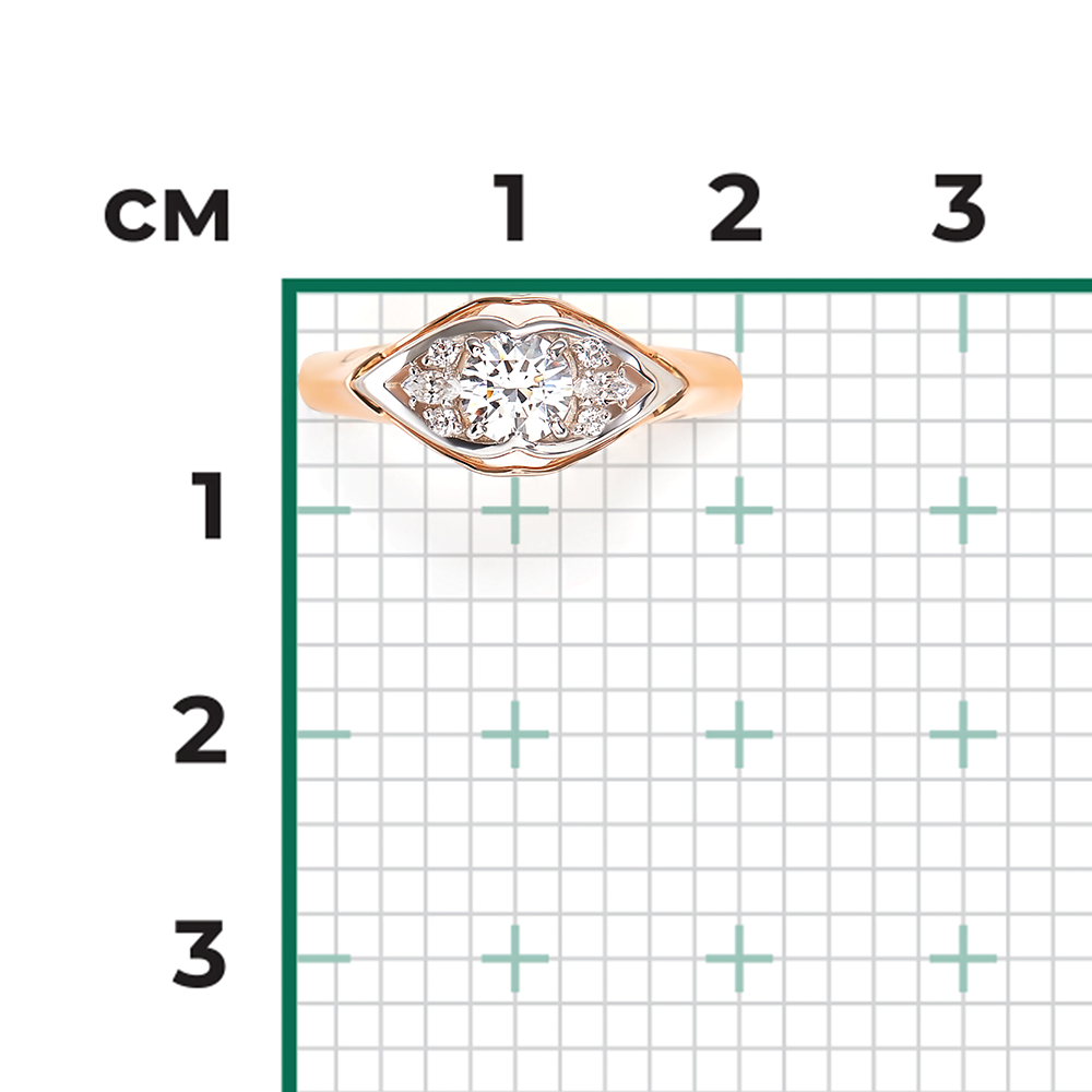 Кольцо из комбинированного золота с фианитами 01-4944-00-501-1111-38