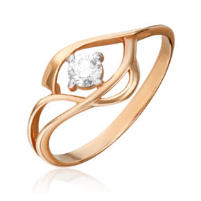 Кольцо из красного золота с бриллиантом 01-0763-00-101-1110-30