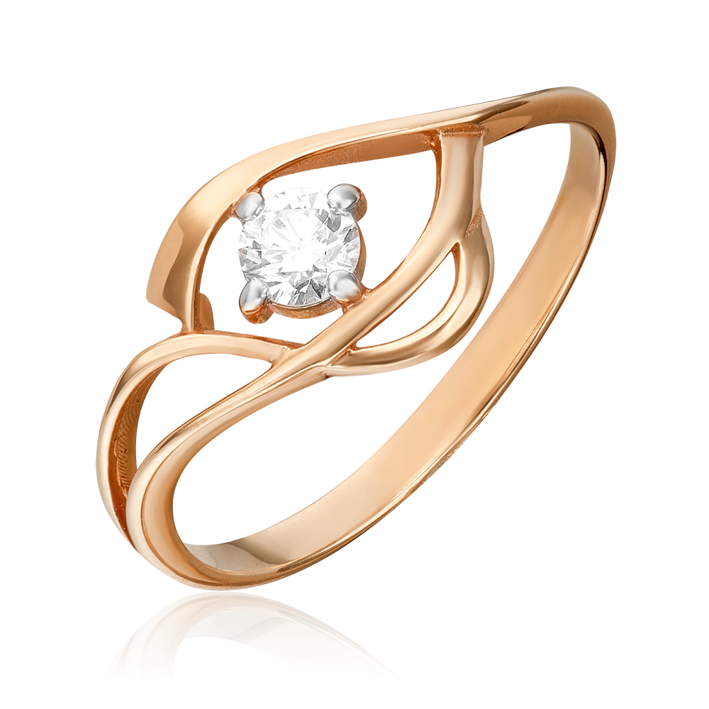 Кольцо из красного золота с бриллиантом 01-0763-00-101-1110-30