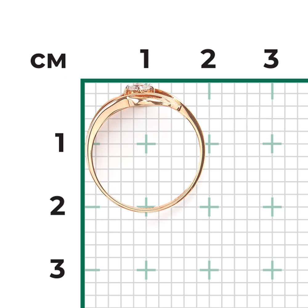 Кольцо из красного золота с бриллиантом 01-0763-00-101-1110-30