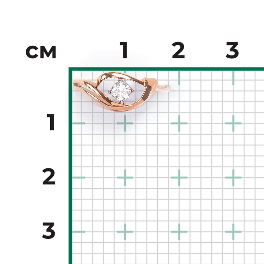 Кольцо из красного золота с бриллиантом 01-0763-00-101-1110-30