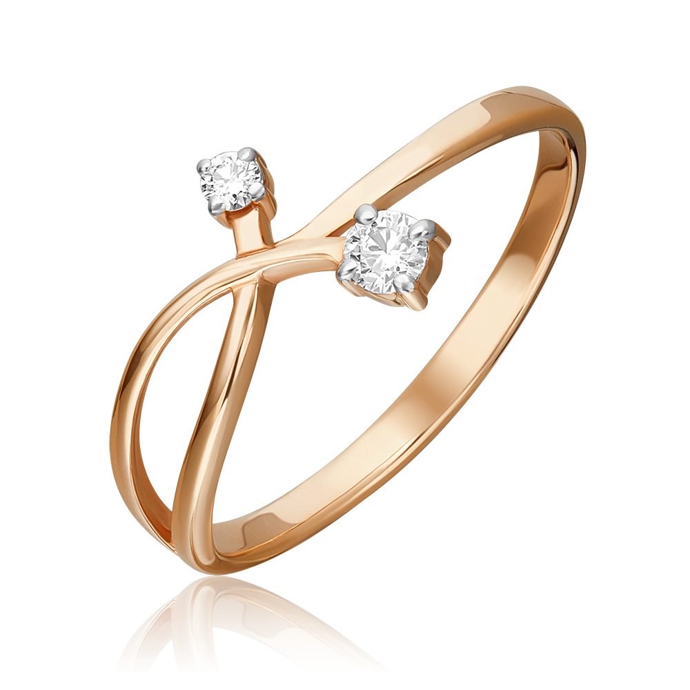 Кольцо из красного золота с бриллиантами 01-0765-00-101-1110-30