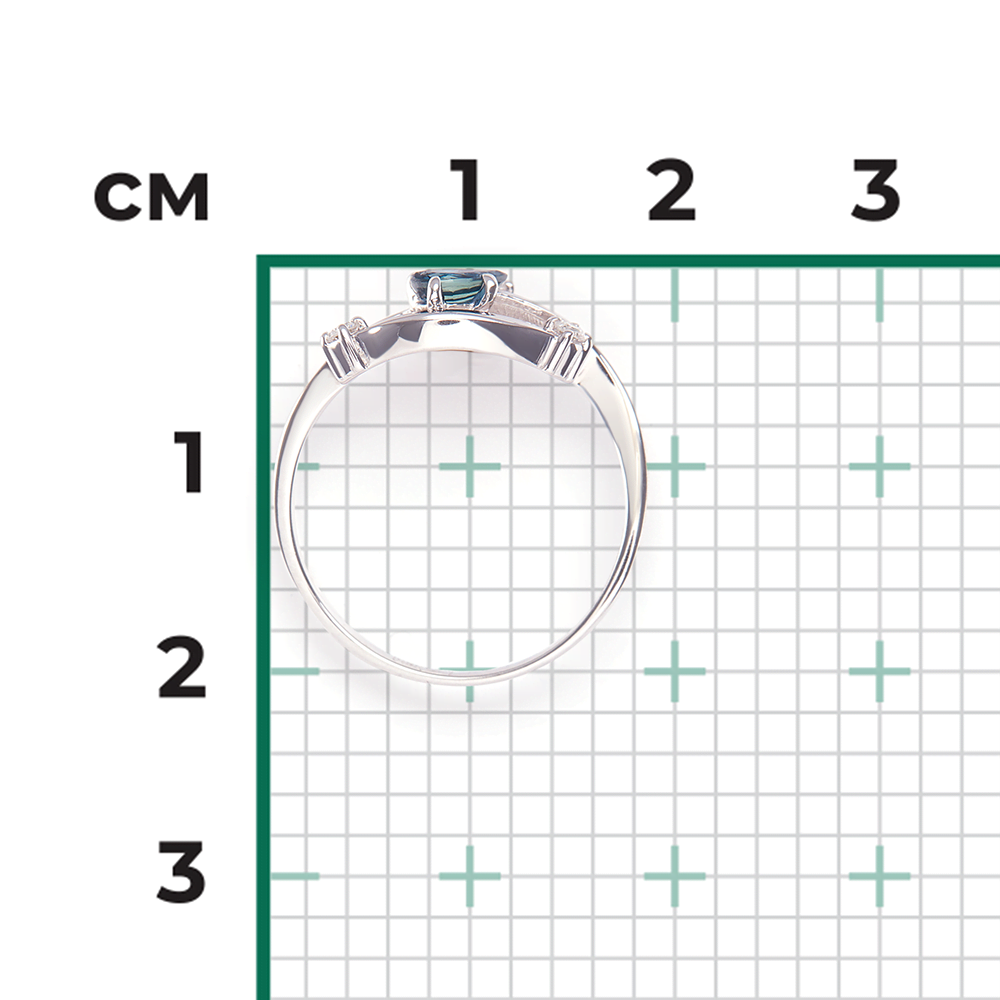 Кольцо из белого золота с сапфиром и бриллиантами 01-0768-00-105-1120-30