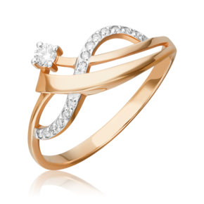 Кольцо из красного золота с бриллиантами 01-0769-00-101-1110-30