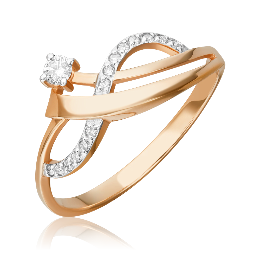 Кольцо из красного золота с бриллиантами 01-0769-00-101-1110-30