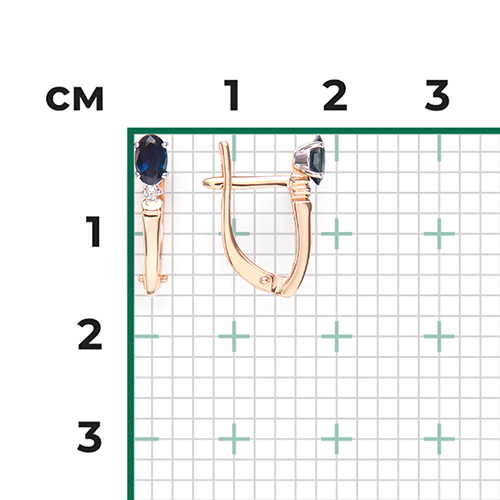 Серьги с английским замком из комбинированного золота с сапфиром и бриллиантом 02-0427-00-105-1111-30