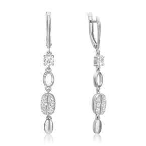 Серьги с английским замком из белого золота с натуральными топазами white 02-4914-00-201-1120