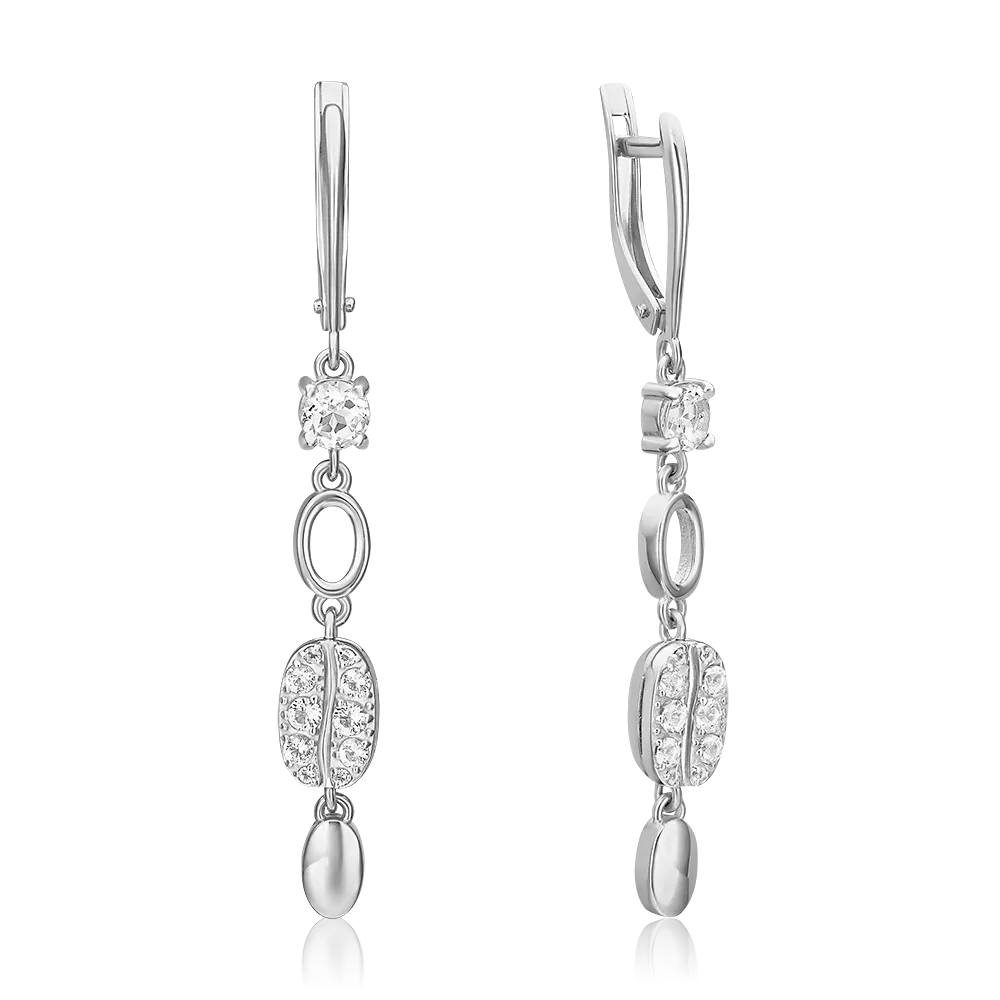 Серьги с английским замком из белого золота с натуральными топазами white 02-4914-00-201-1120