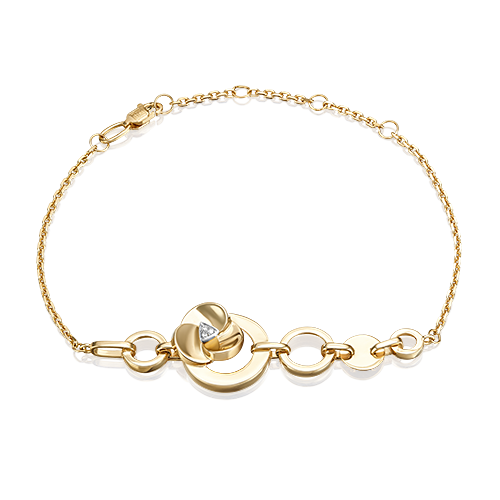 Браслет из комбинированного золота с бриллиантами 05-0738-00-101-1121