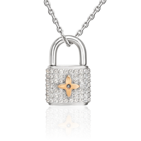 Подвеска «Замок» из комбинированного золота с фианитами 03-3647-00-401-1111