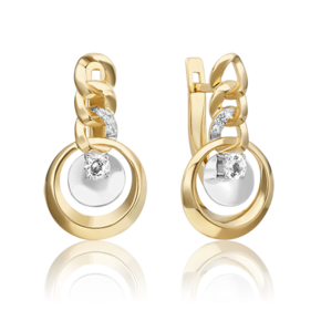 Серьги «Энергия» из комбинированного золота с натуральными топазами white 02-4832-00-201-1121