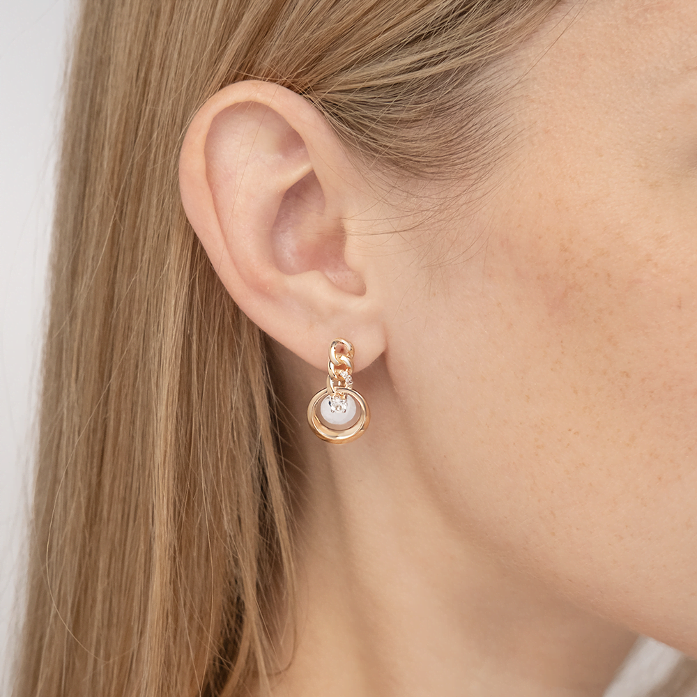 Серьги «Энергия» из комбинированного золота с натуральными топазами white 02-4832-00-201-1121