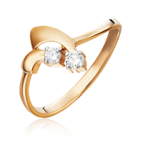 Кольцо из красного золота с бриллиантами 01-1110-00-101-1110-30