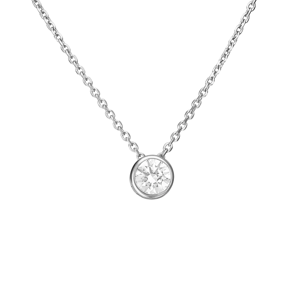 Колье из белого золота с фианитом 07-0086-00-401-1120-03