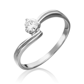 Помолвочное кольцо из белого золота с бриллиантом 01-1107-00-101-1120-30