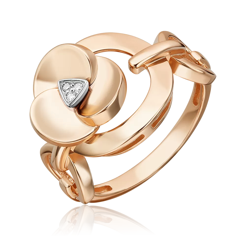 Кольцо из комбинированного золота с бриллиантами 01-5609-00-101-1111