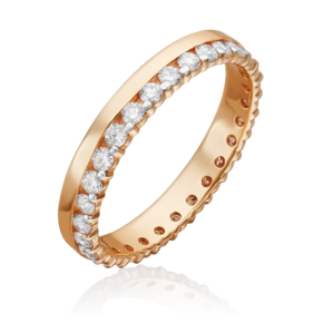 Кольцо из красного золота с бриллиантами