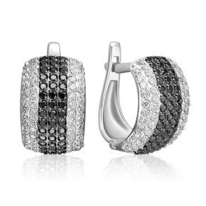 Серьги с английским замком из белого золота с бриллиантами 02-0955-00-108-1120-30