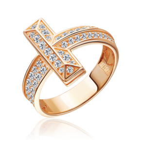 Кольцо из красного золота с фианитами 01-5918-00-401-1110