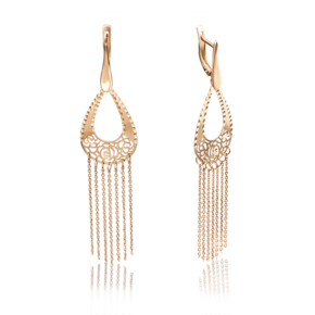 Серьги с английским замком из красного золота 02-3640-00-000-1110-48