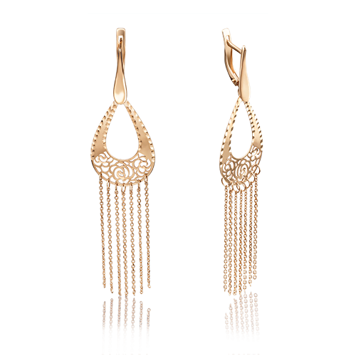 Серьги с английским замком из красного золота 02-3640-00-000-1110-48