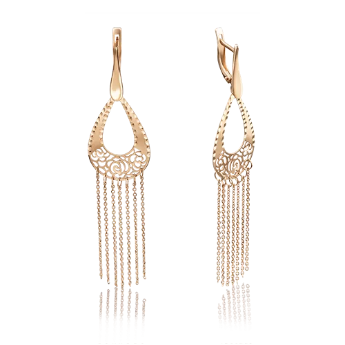 Серьги с английским замком из красного золота 02-3640-00-000-1110-48